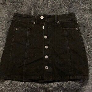 American eagle black jean skirt